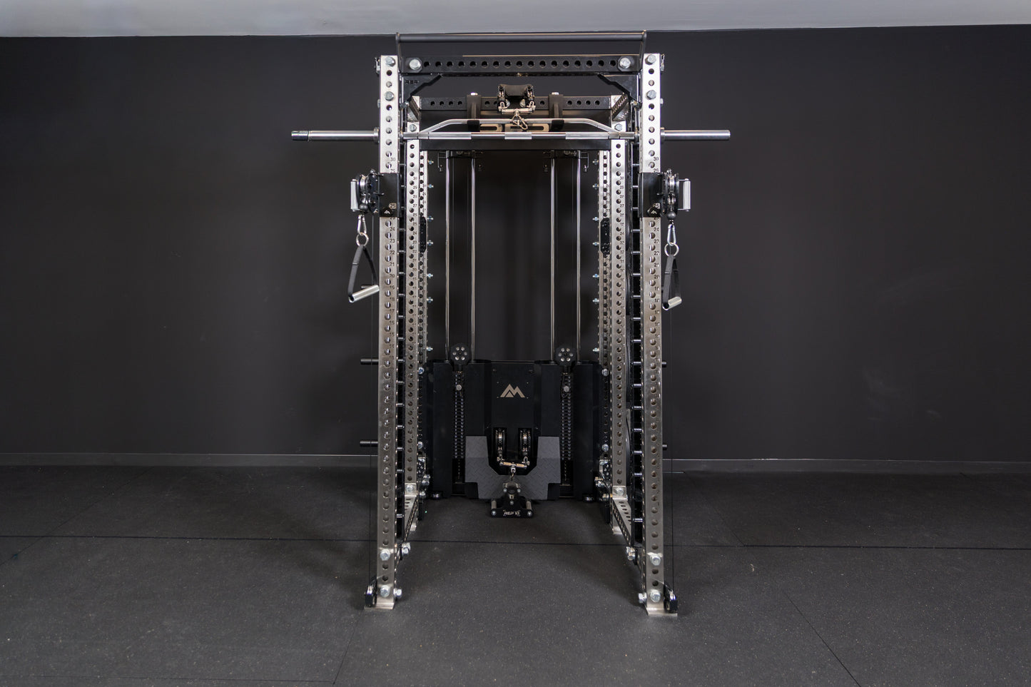 The Crossmember Pull-Up Bar on the front of an Ares™ 2.0 PR-5000 rack