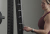 Video of an athlete setting up and failing a squat on the REP® Smith Machine Rack Attachment